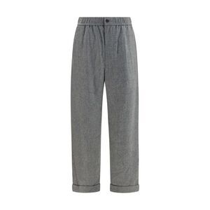 Giorgio Armani Gray Wool Oves Aries Casual Men's Pants